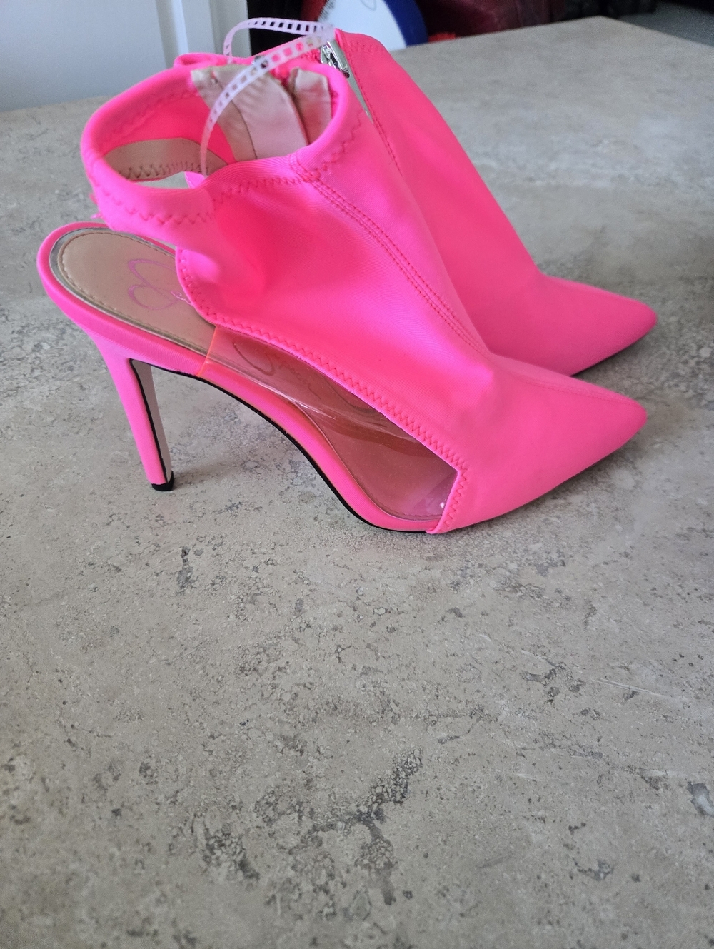 Jessica Simpson Neon Pink Pointed-Toe Slingback Heels
